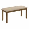 Monarch Specialties Bench, 42 in. Rectangular, Wood, Upholstered, Dining Room, Kitchen, Entryway, Brown And Beige I 1317